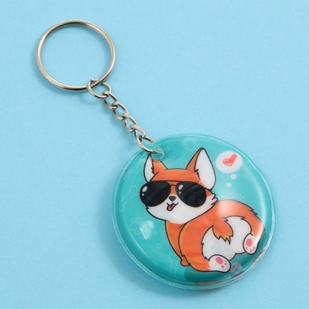Keads with a flashlight "Corgi", 5 x 5 cm-1