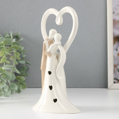 Souvenir Ceramics Light "Abstraction. Lovers, Kiss at a large heart" 11x8.5x20.5 cm-2