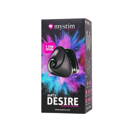 Vibrator Mystim Heart os Desire with electrical stimulation, 6.7 cm, silicone, black color-12