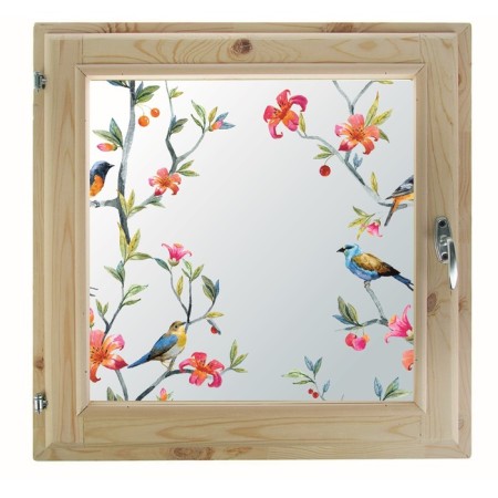 Window 70x70 cm, "birds", single -chamber double -glazed window, seal, needles