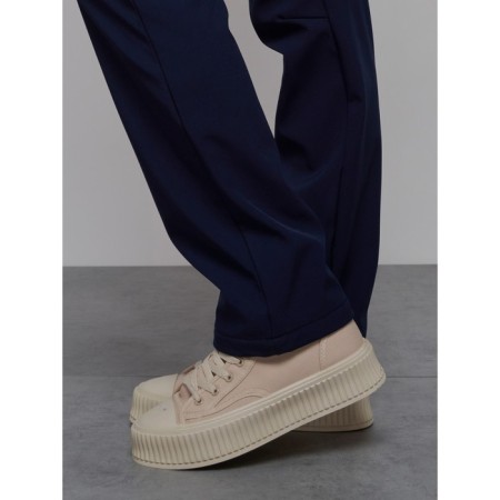 Female sports trousers, size 50, dark blue color-17