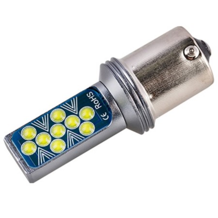 LED LED SkyWay S25 (P21W), 12 V, 18 COB diodes, BA15S, 1-CONT, White