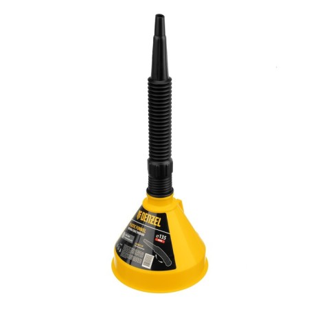 Plastic funnel Denzel, 135 mm with a metal sieve and a flexible tip