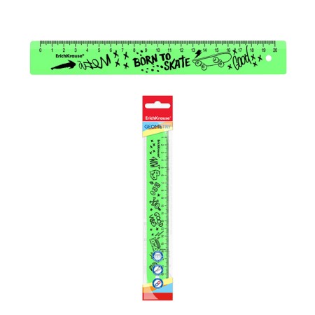 Line 20 cm Erichkrause "Scooter Master", plastic, translucent, with a pattern, euro suspension