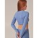 Crop female top in a rubber with a long sleeve Mirey Top Manica Lunga, size 44-46, blue color