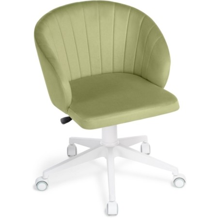 Computer chair Plastic Plastic/velor, white/green 59x60x78 cm-5