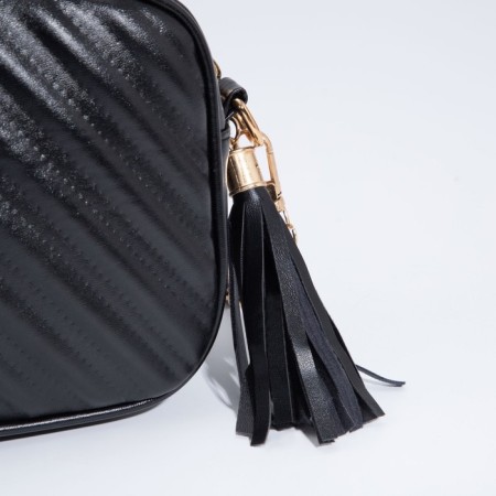 Bag Cross-Bodi with a zipper, external pocket, black color-3