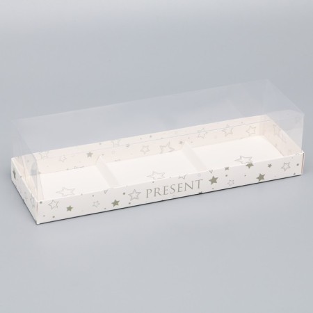 Confectionery box for mousse cakes "Stars", 27 x 8.6 x 6.5 cm