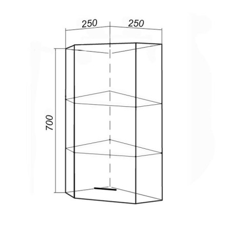 Cabinet hinged for the bathroom corner "PS", 25 x 25 x 70 cm-5