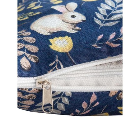 Pillow orthopedic roller with buckwheat luster, size 20x50 cm, print bunnies, blue color-7