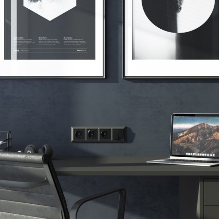 The socket w1171708 with grounding, curtains and USB, type A+C, black-7