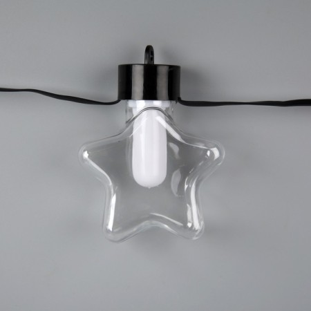 Smart garland “thread” 6 m with nozzles “stars”, IP20, dark thread, 20 LED, glow RGB, USB-7