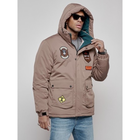 Male winter jacket, size 52, brown color-8