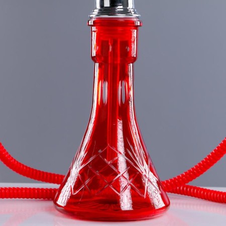Hookah "aromas of the East", 53 cm, 2 tubes, conical flasks, red, mine chrome-1