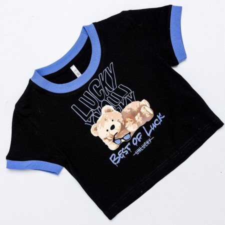 Children's T -shirt, height 152 cm, black color-1
