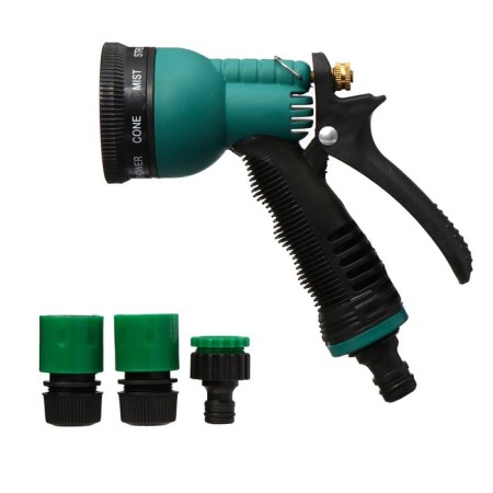 Set: pistol-sprayer, connector 1/2 "(12 mm), Connector with Aquastop 1/2" (12 mm), plastic, Greengo