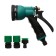 Set: pistol-sprayer, connector 1/2 "(12 mm), Connector with Aquastop 1/2" (12 mm), plastic, Greengo