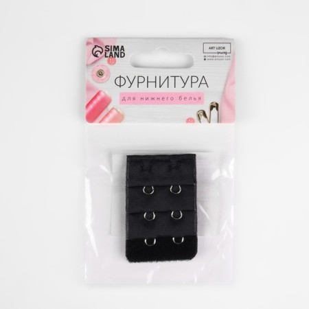 Furfish-extensor for the bra, 3 rows 2 hooks, 3.2 × 5 cm, black color-5