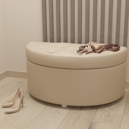 Bangage "Luna", 830 × 410 × 430 mm, leatherette, coffee color with milk