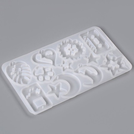 Silicone form universal for creating earrings, pendants, scraps - 12 pcs.-3