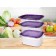 A set of plastic containers with an overwhelm Oursson, sweet plum