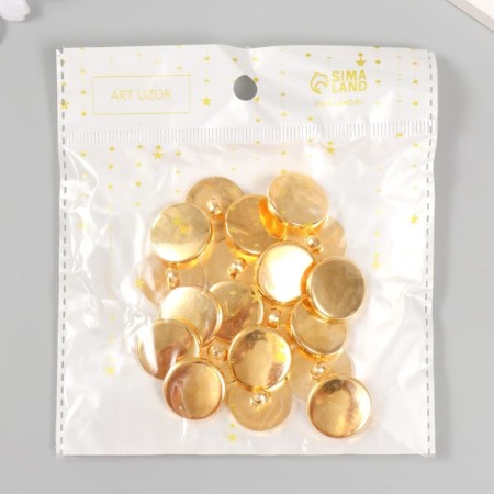 Buttons plastic on midnight "gold" 2 cm set 20 pcs-3