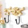 Decorative polystone hooks "Golden branch with leaves" 11.5x4.4x16 cm
