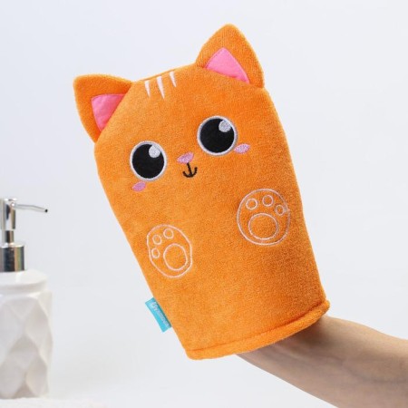 Baby washcloth for swimming "cat", mittens, from Mahra-1