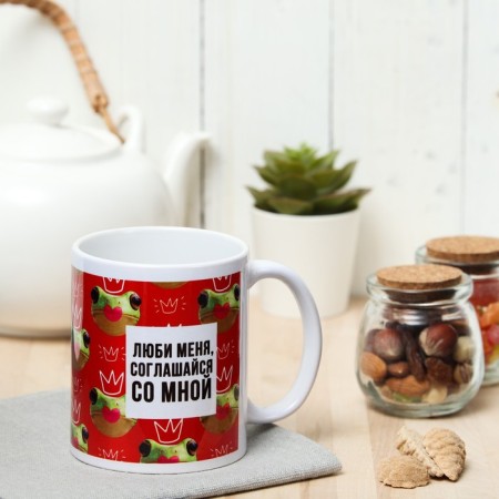 Sublimation mug "In love and harmony" frog, with application-1