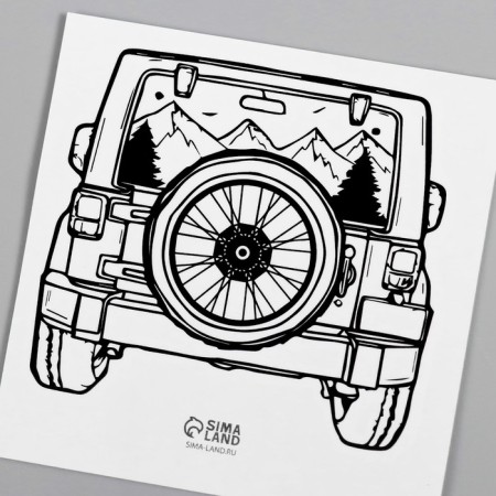 Tattoo on the body black "City trip" 6x6 cm-5