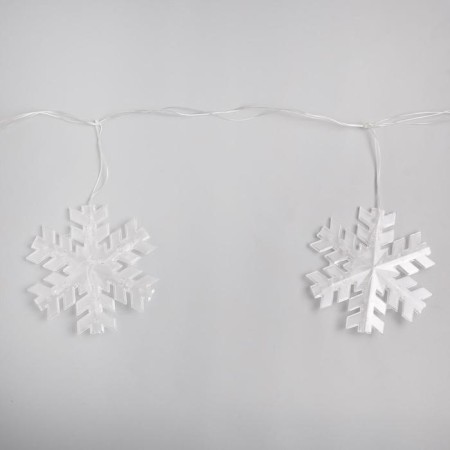 Garland “thread” 2 m with nozzles “Matova Snowflake”, IP20, transparent thread, 36 LED, glow warm white, 220 V-4