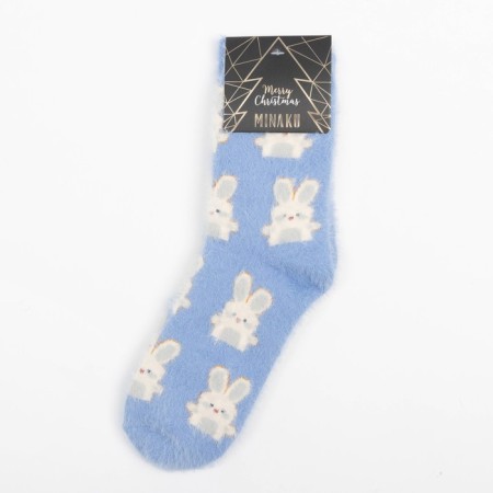 Women's terry terry minku "Bunnies", size 36-39 (23-25 ​​cm)-3