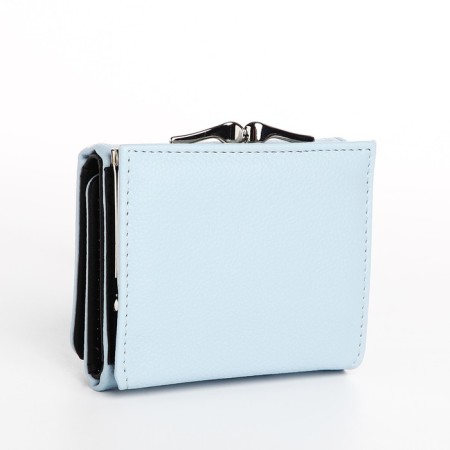 Women's wallet on the button, blue color-1