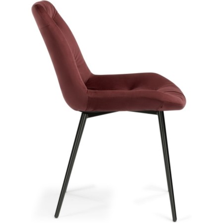 Chair on the Grass -Karkas Goyar Metal/velor, Black/Red 51x61x82 cm-2