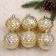 Set of balls plastic D-6 cm, 6 pcs "Volumetric mesh" gold