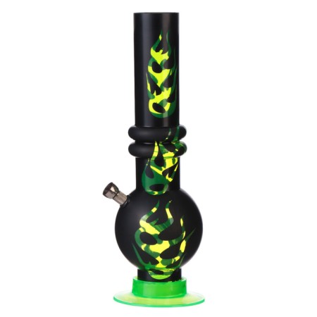 Bong, H-32 cm, "Flame", acrylic, green
