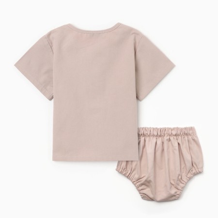 Kit for children (T-shirt and shorts) minku, beige color, height 62-68 cm-6
