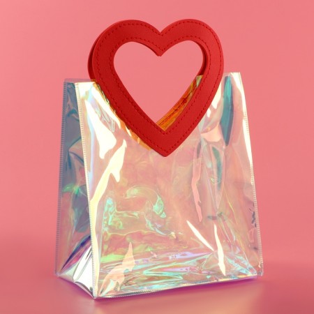Gift package from PVC, red, irredist, 20 x 18 x 10 cm-1