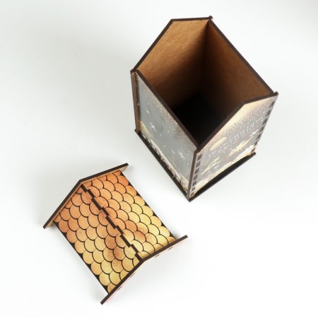 New Year's tea house "House. Black Gold" 20x10.5x9.5 cm-3