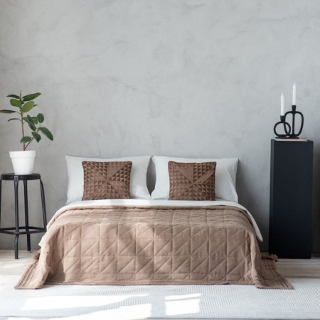 Cover with pillowcases "Dallas", size 230x250 cm, brown color-3