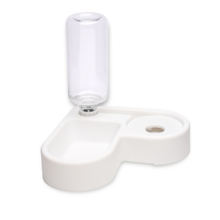 Double bowl with a carrot (removable bottle) 28 x 23 x 20.5 cm, white-2