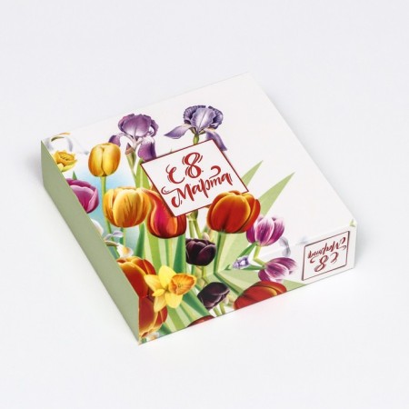 Box for 9 sweets with a shell "since March 8", 13.7 x 13.7 x 3.5 cm-3