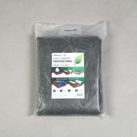 Needle-proof geotextile, 10 × 1.5 m, density 150 g/m², with UV stabilizer, black, Greengo-9