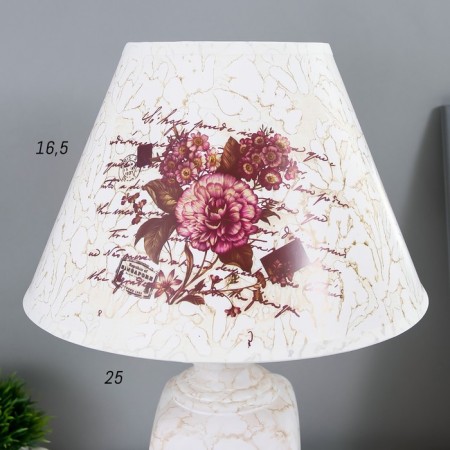 Lamp table ceramics "Bouquet with peonies" rectangular E14 220V 42x25x25 cm Risalux-4