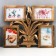 Photo frame plastic in 4 photos 10x15 cm "Blooming Pandanus" gold 40x33.5 cm