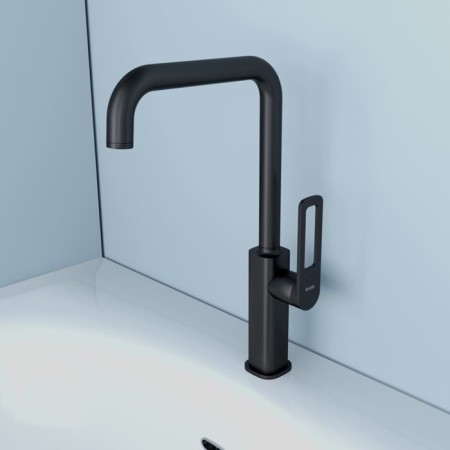 Mixer for the kitchen IDDIS SLIDE SLIBL00I05, single -leaf, high spout 370 mm, black-8