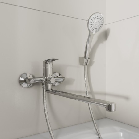 MILARDO RORA RORSB00M10 bath mixer, with long pouring, chrome-1
