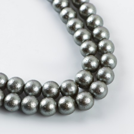 Glass beads, set 78 pcs., Diameter 1 pc. - 10 mm, silver color
