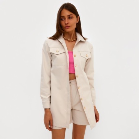 Women's shirt Minaku: Casual Collection Milk color, river 42-9