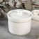Porcelain broth with a lid Wilmax, 250 ml, d = 10 cm, white color